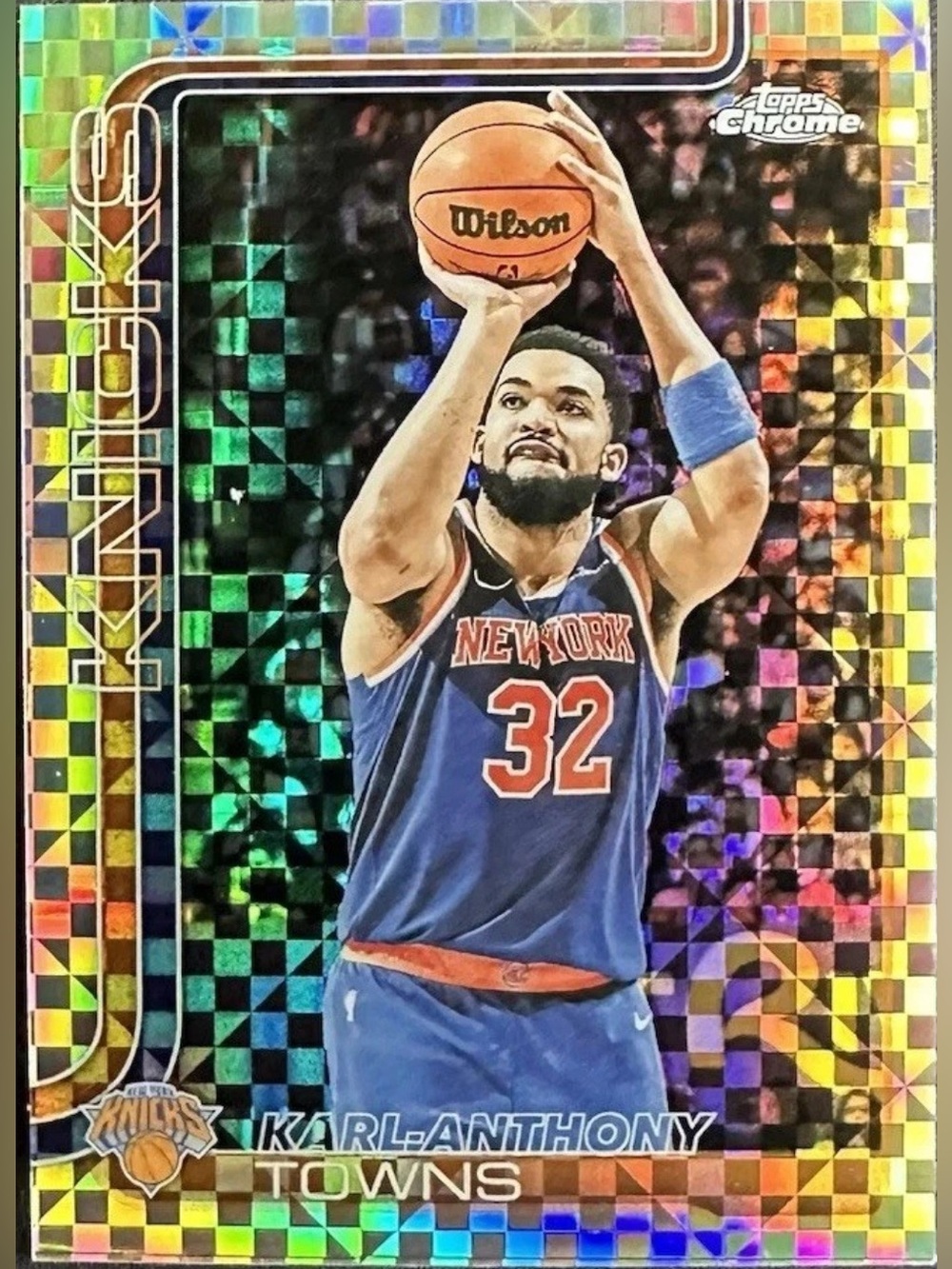 2025 Topps Chrome Karl Anthony Towns NY Knicks X Fractor Refractor SP #179